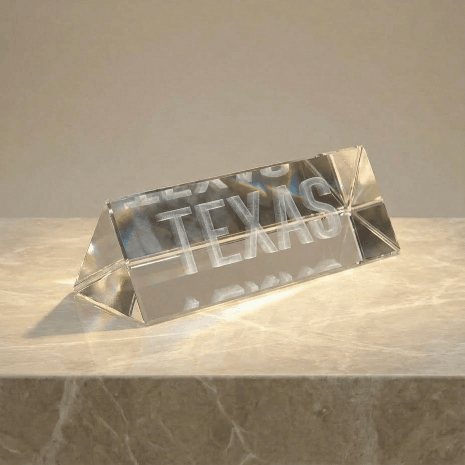 Crystal Desk Name Plate