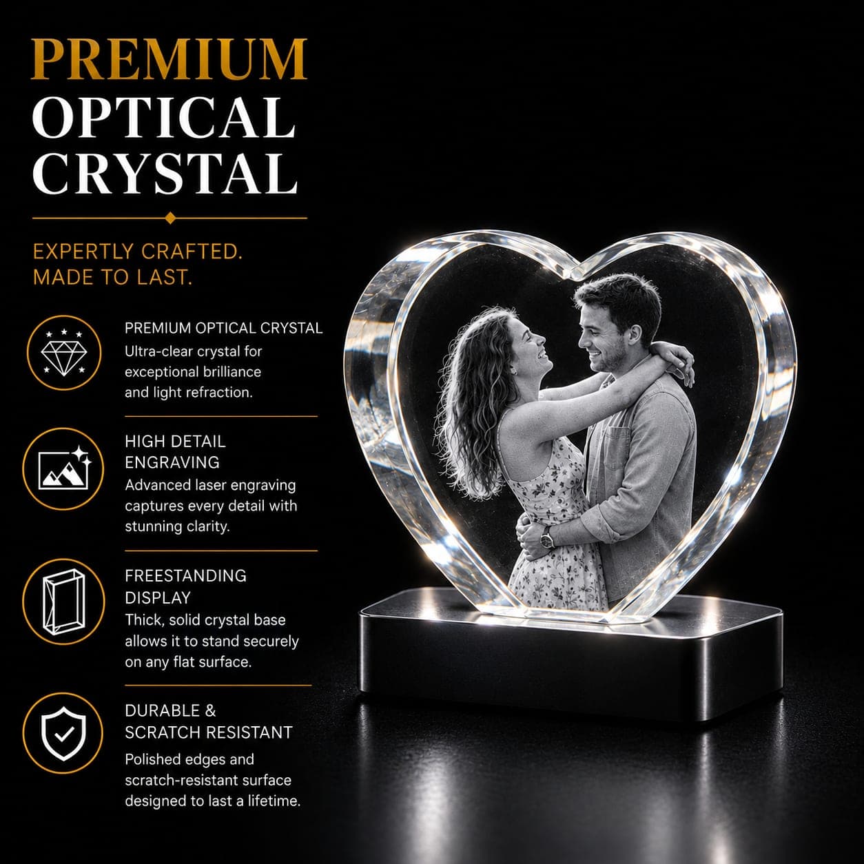 3D Heart Crystal — view 2